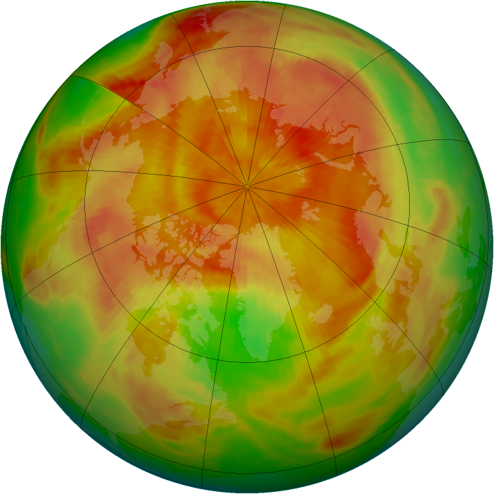 Arctic ozone map for 12 April 1986